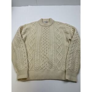VINTAGE Smiths Of Bermuda Sweater Mens 40 Beige Fisherman Nordic Knit Casual